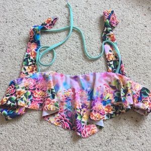 floral bathing suit top